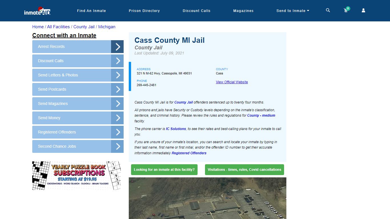 Cass County MI Jail - Inmate Locator - Cassopolis, MI
